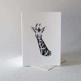 Zwart-Wit Wenskaart Giraffe
