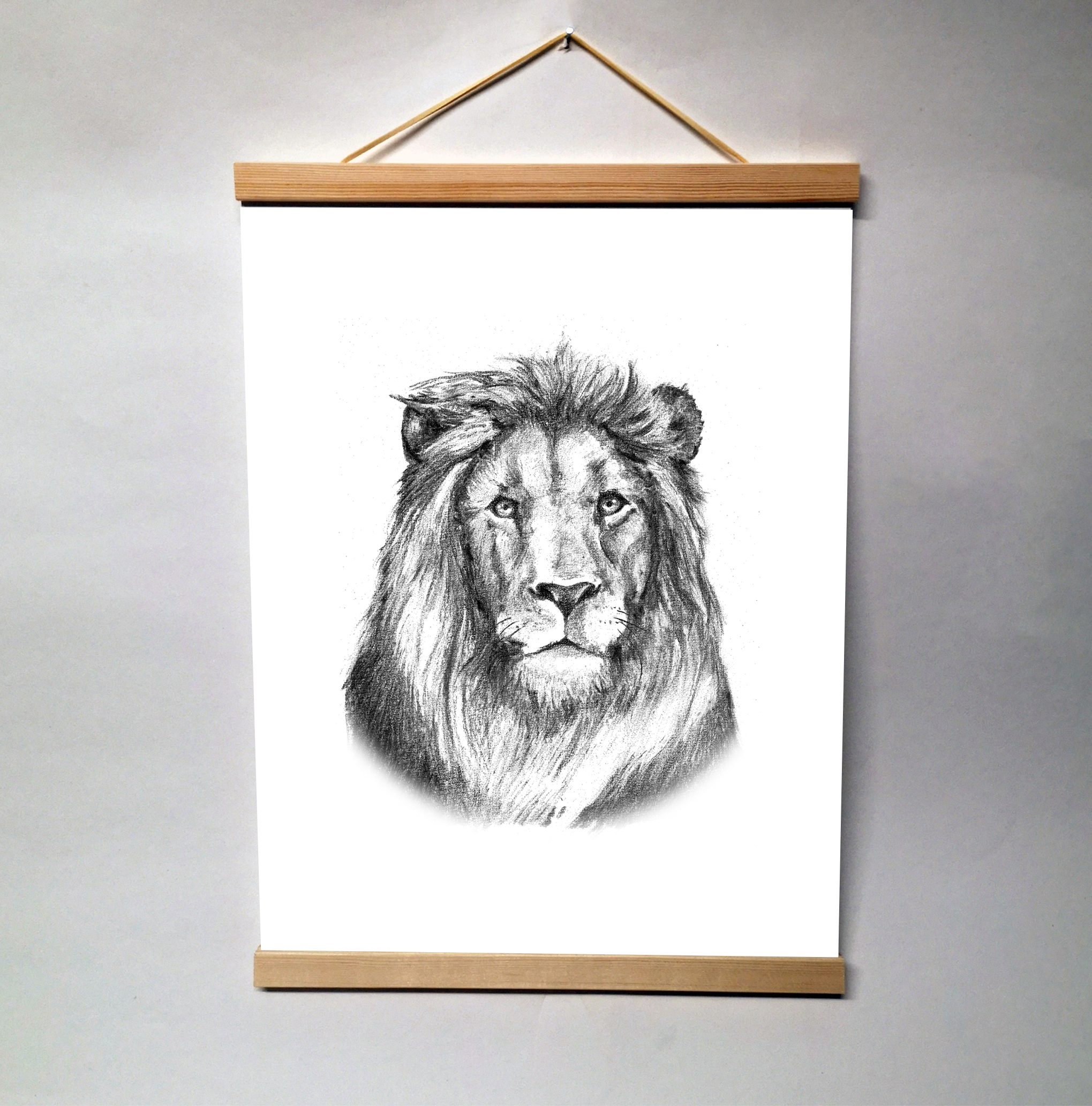 Zwart-Wit Poster Leeuw