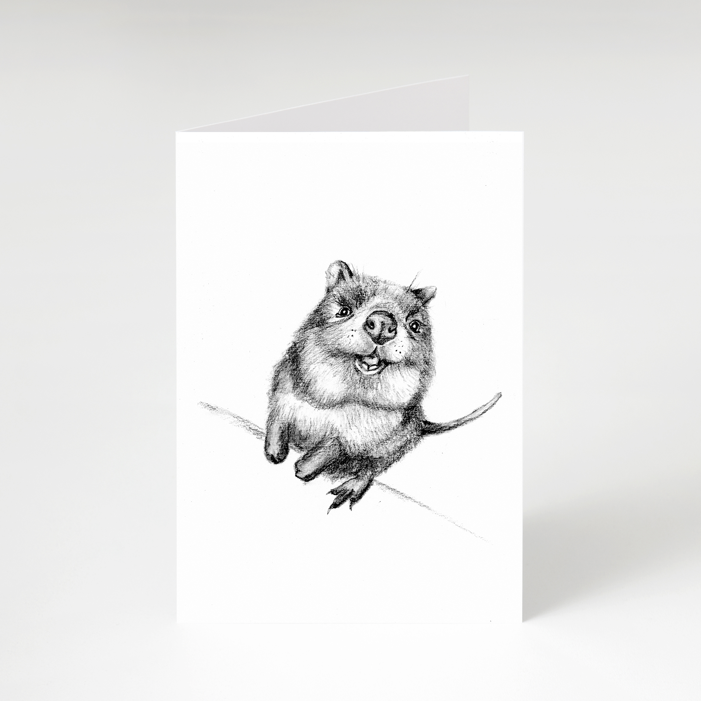 Zwart-wit wenskaart Quokka