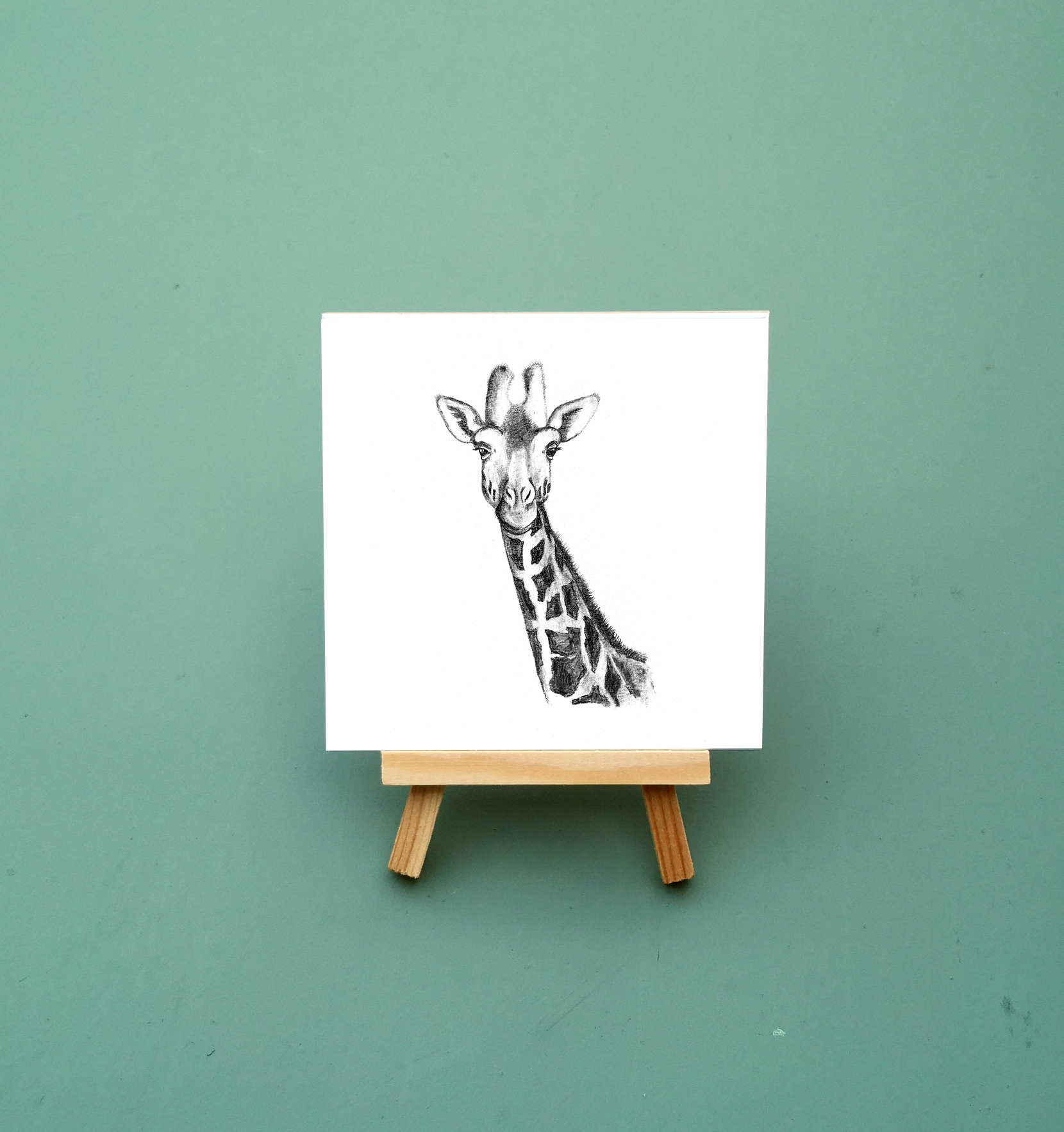 Zwart-Wit Tegeltje Giraffe