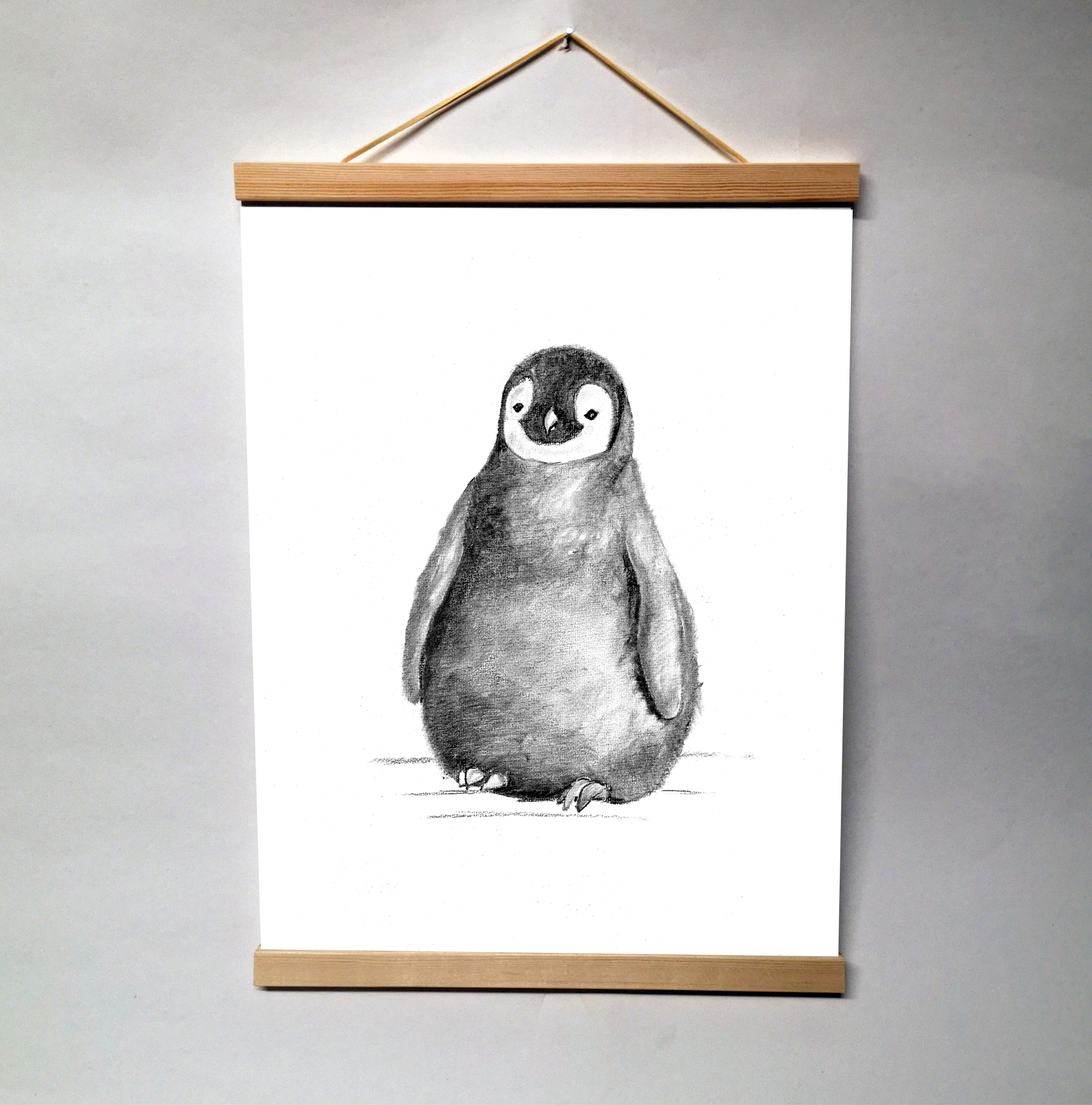 Zwart-Wit Poster Pinguïn