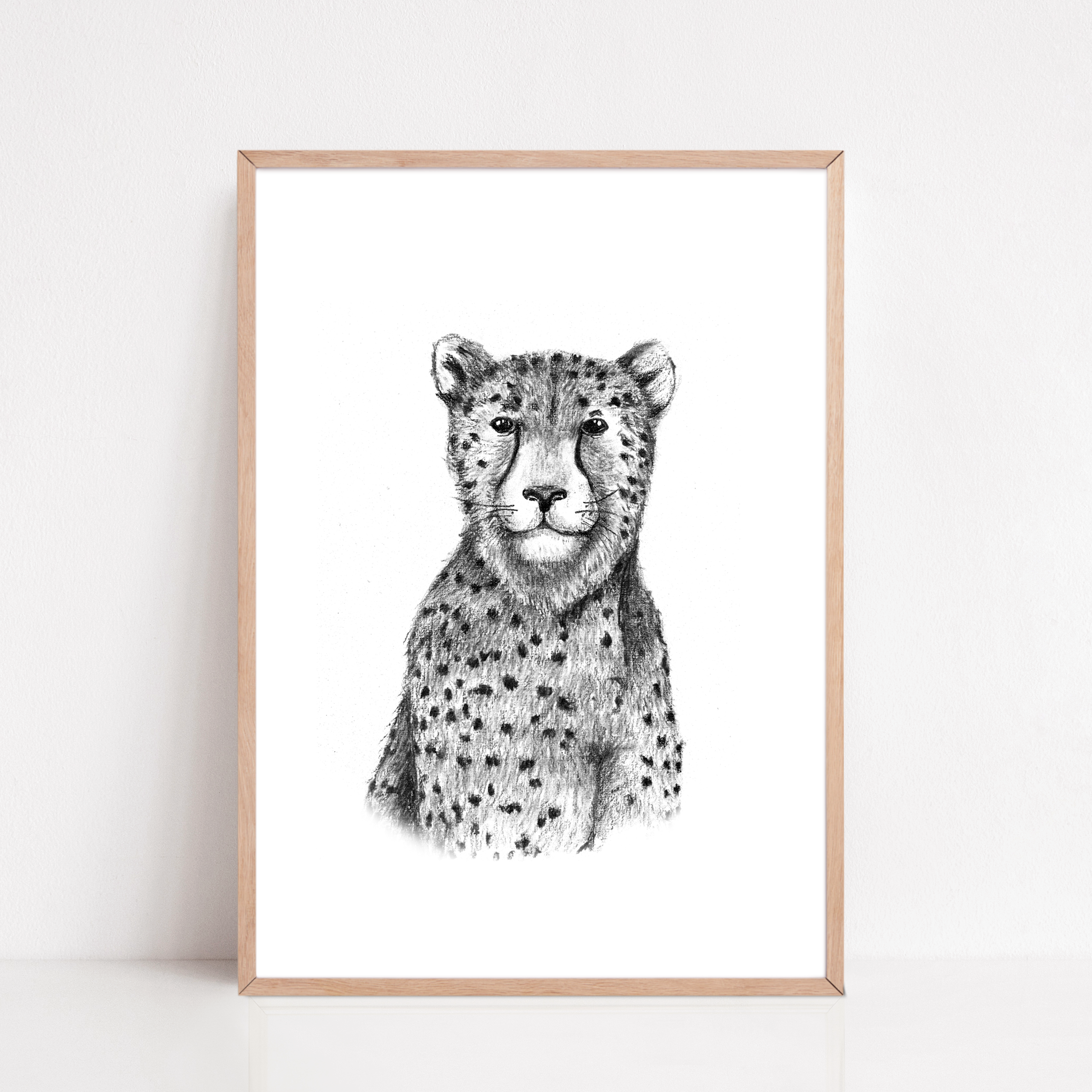 Zwart-Wit Poster Cheeta