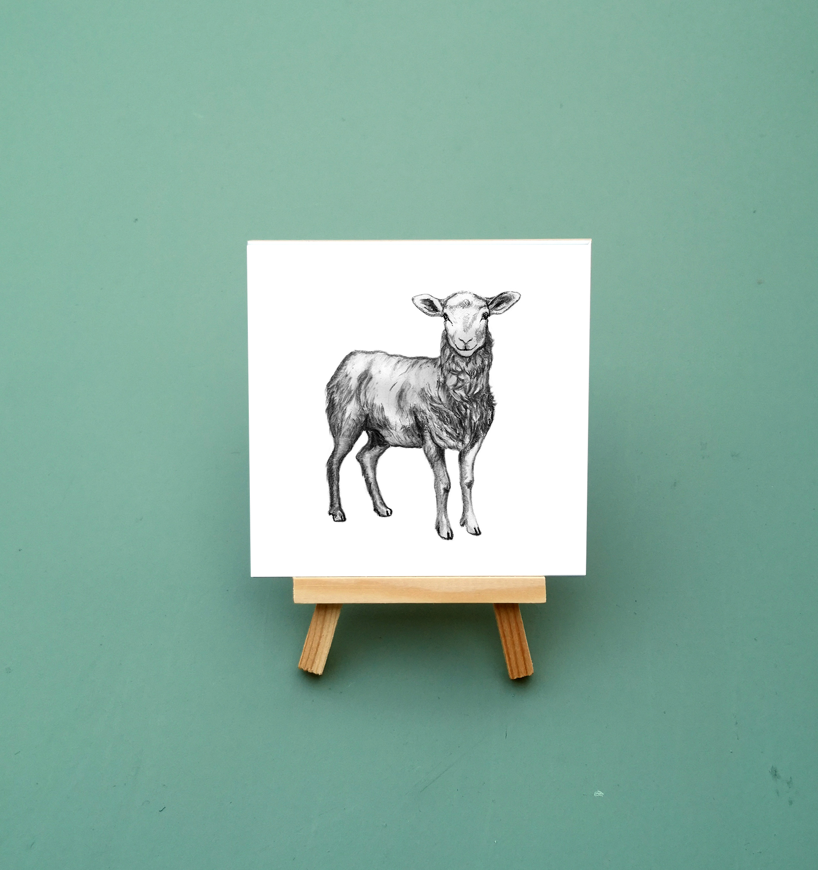 Zwart-Wit Tegeltje Schaap