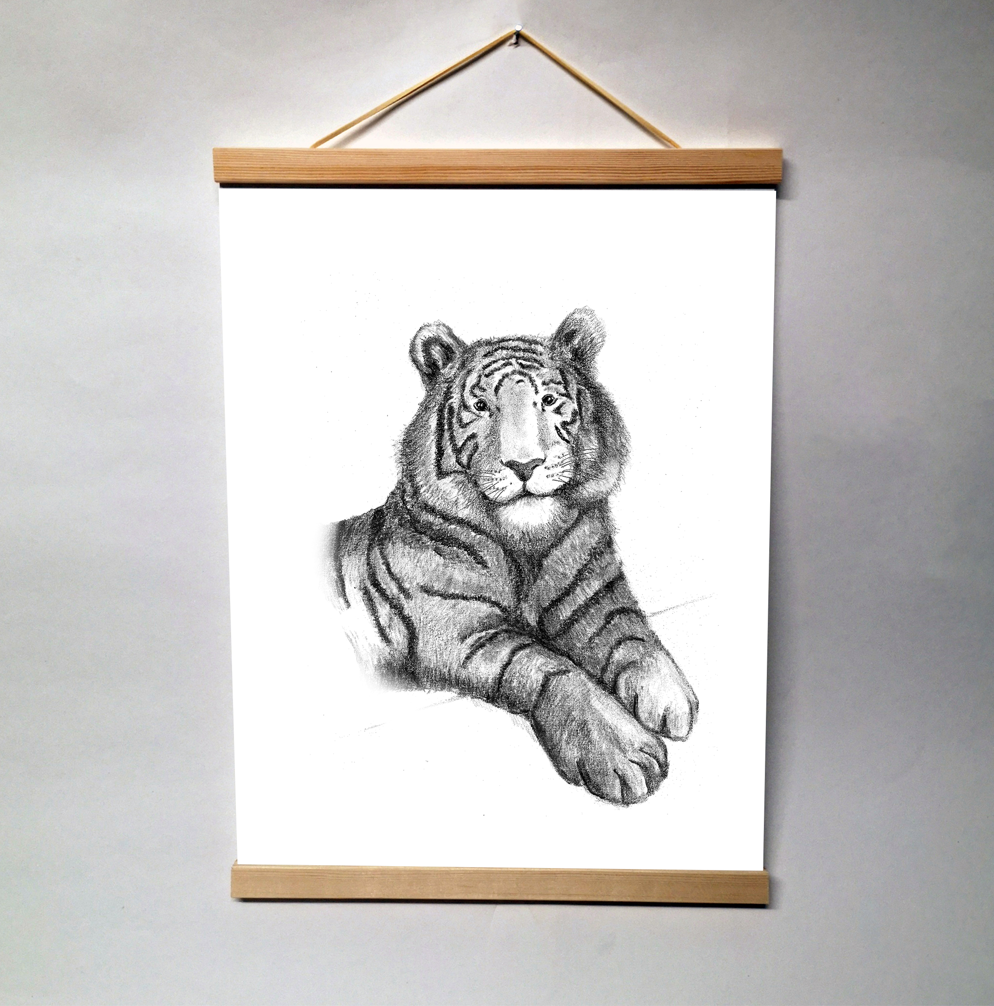 Zwart-Wit Poster Tijger