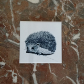 Zwart-Wit Tegeltje Egel