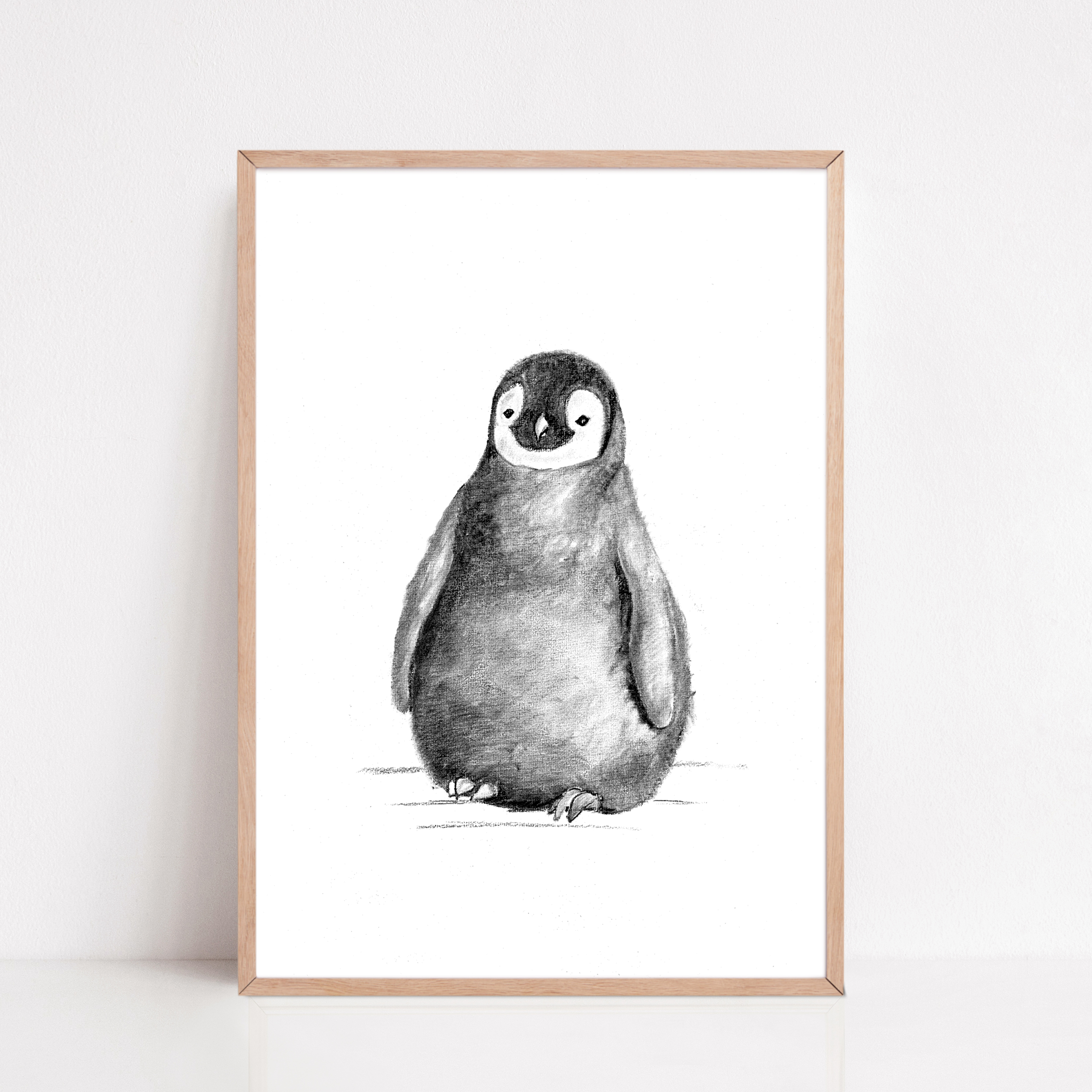 Zwart-Wit Poster Pinguïn