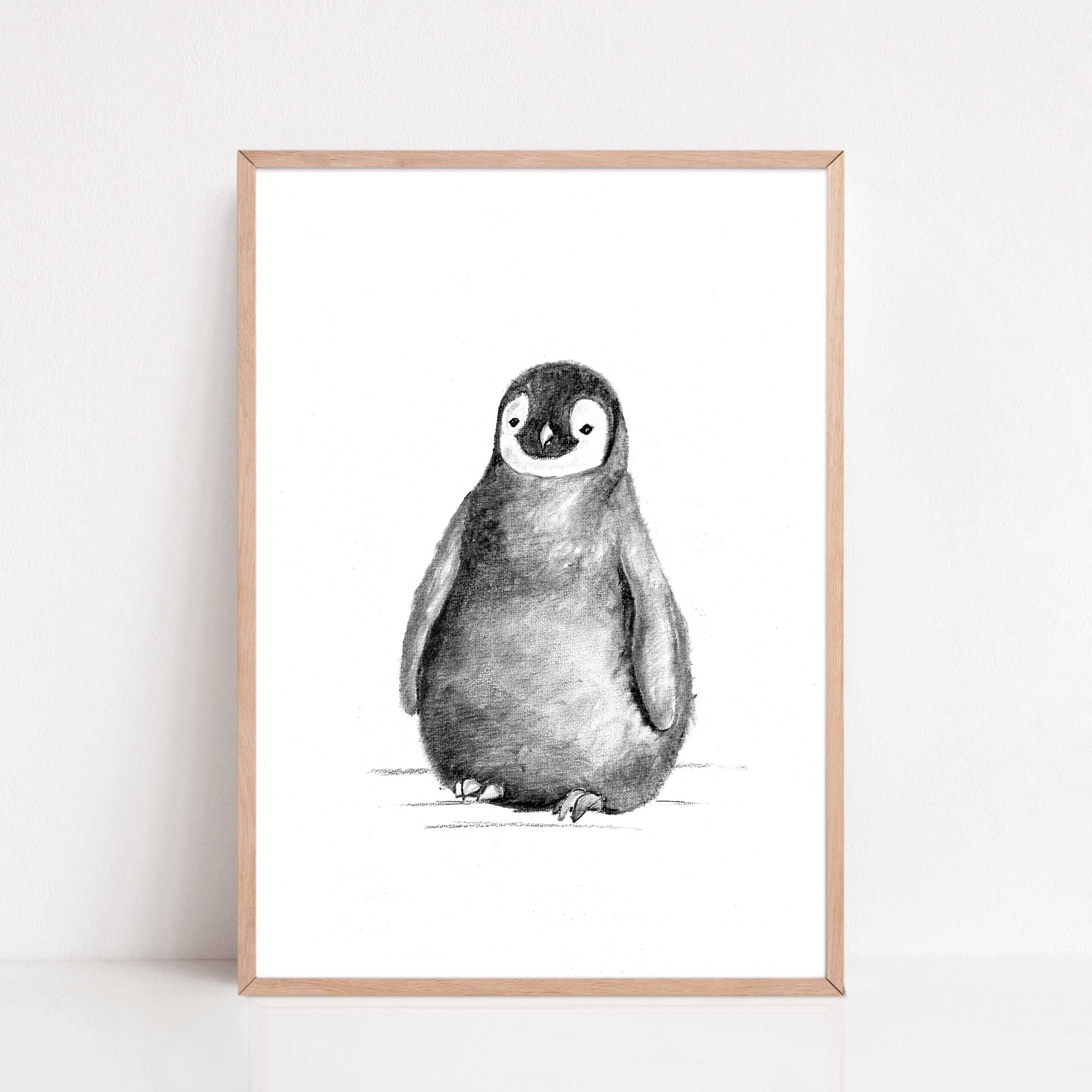 Zwart-Wit Poster Pinguïn