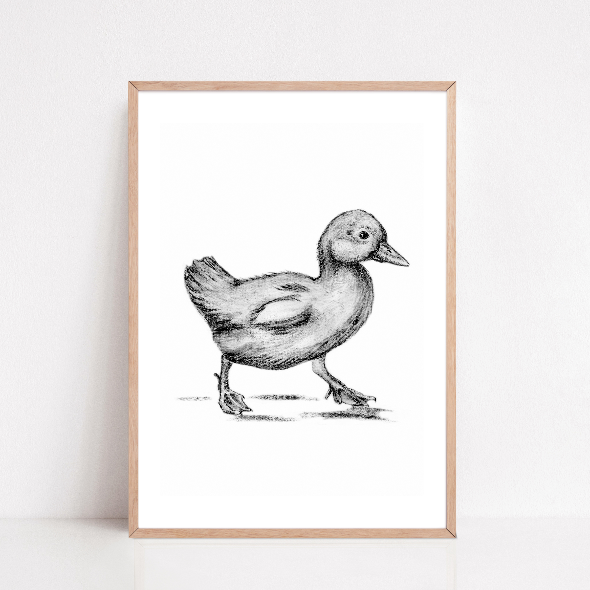 Zwart-Wit Poster Eend
