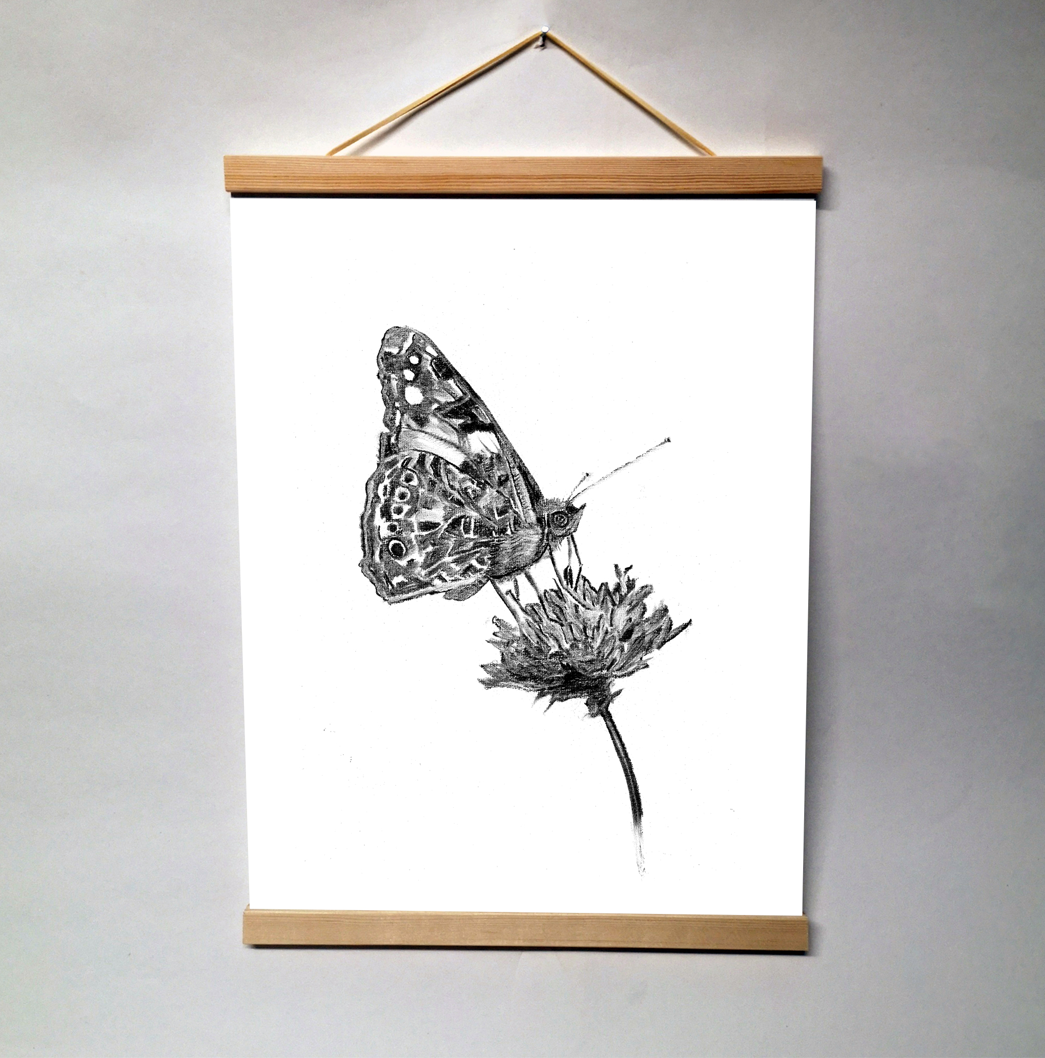 Zwart-Wit Poster Vlinder