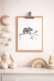 Zwart-Wit Poster Muis