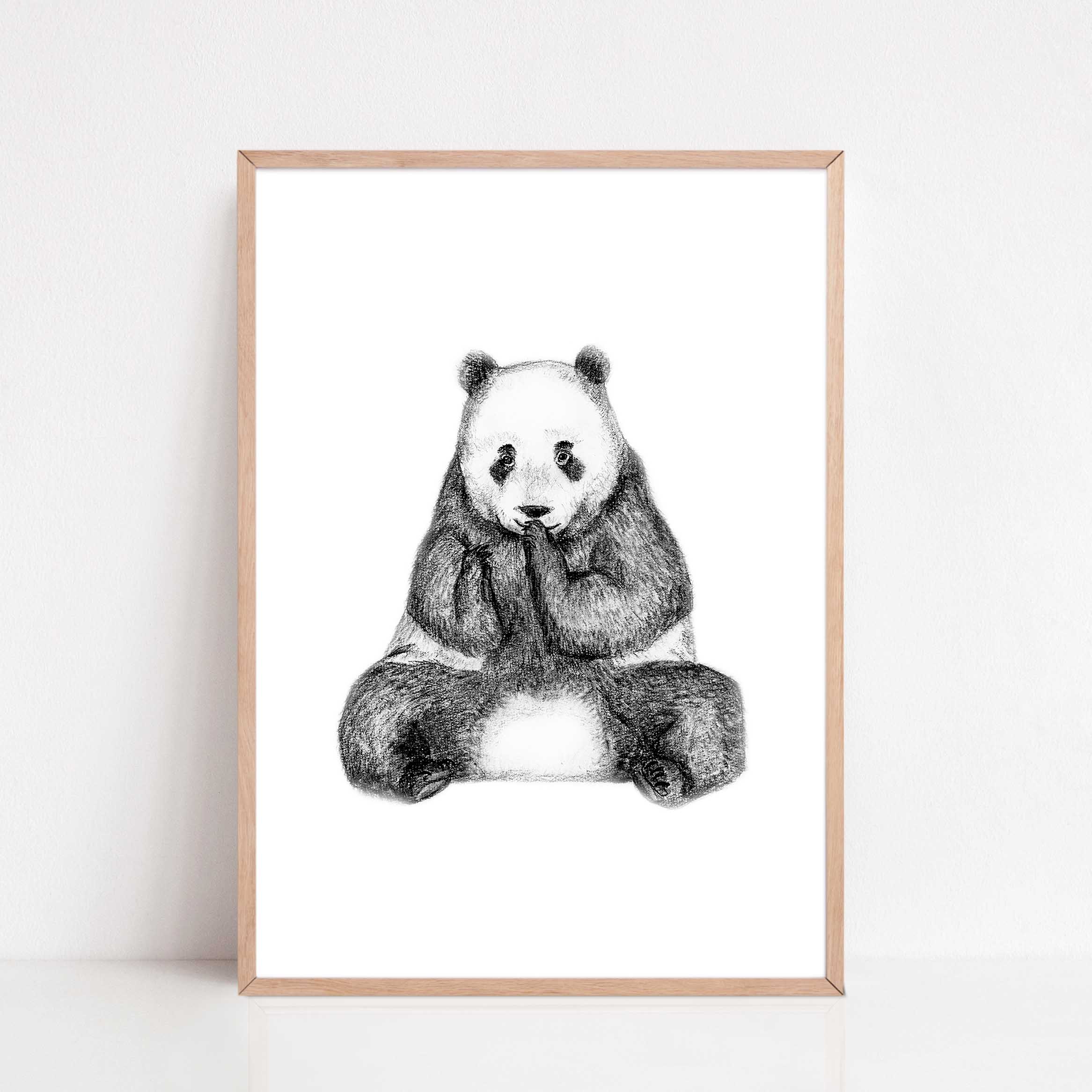 Zwart-Wit Poster Reuzenpanda