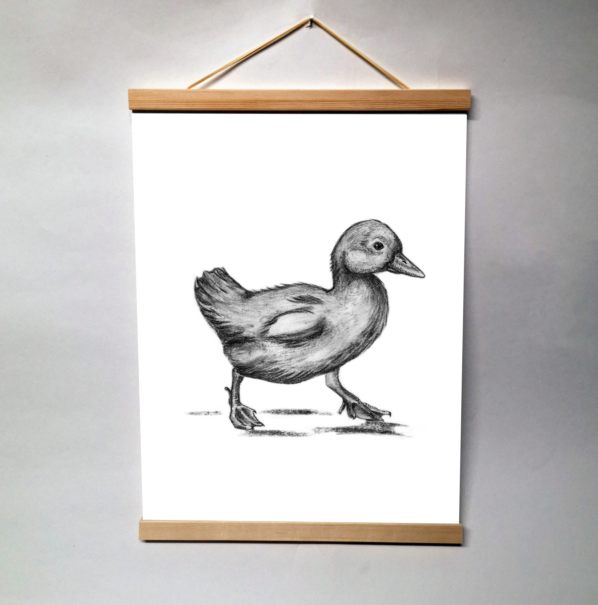 Zwart-Wit Poster Eend