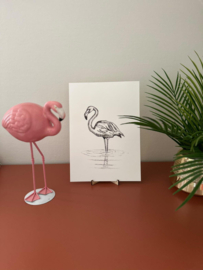Zwart-Wit Poster Flamingo
