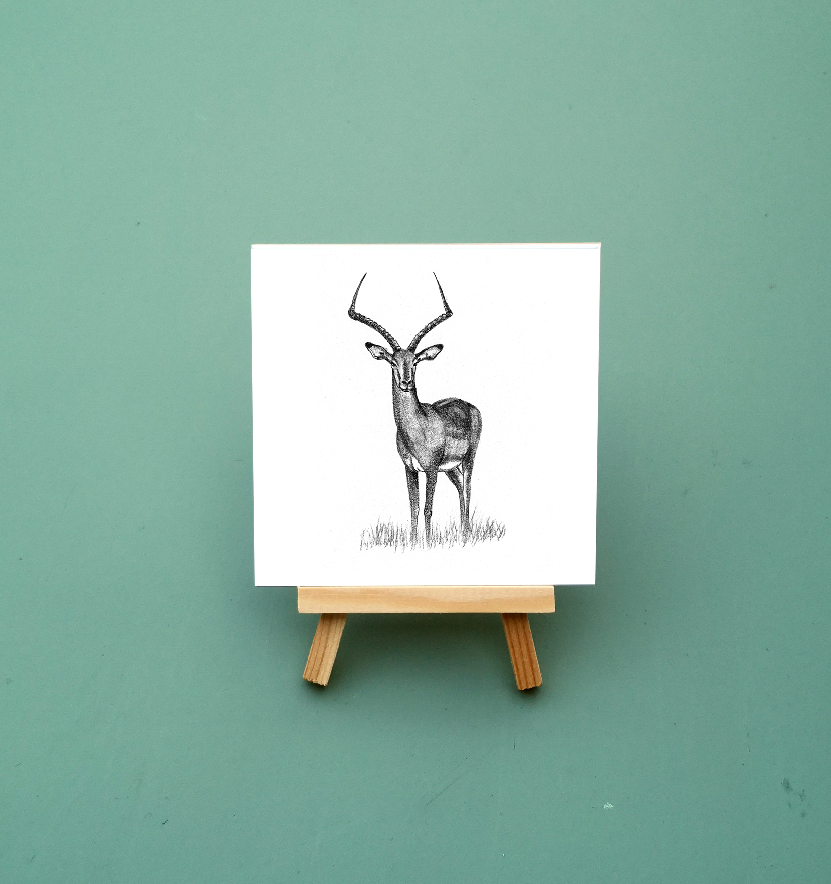 Zwart-Wit Tegeltje Impala
