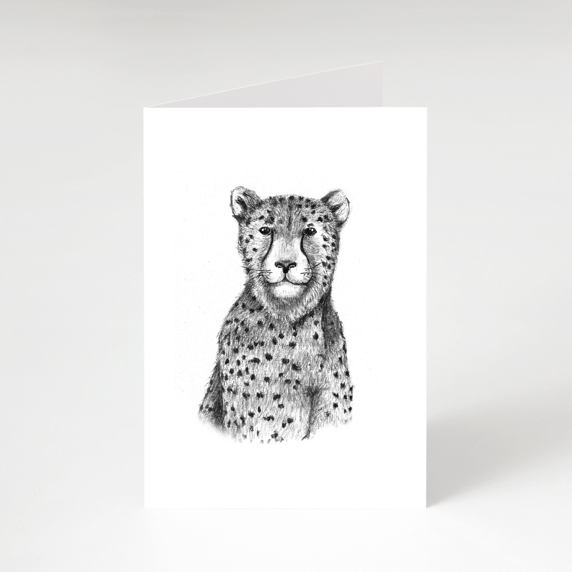 Zwart-Wit Wenskaart Cheetah