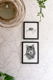 Zwart-Wit Poster Wolf