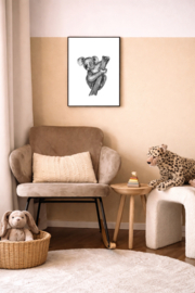 Zwart-Wit Poster Koala