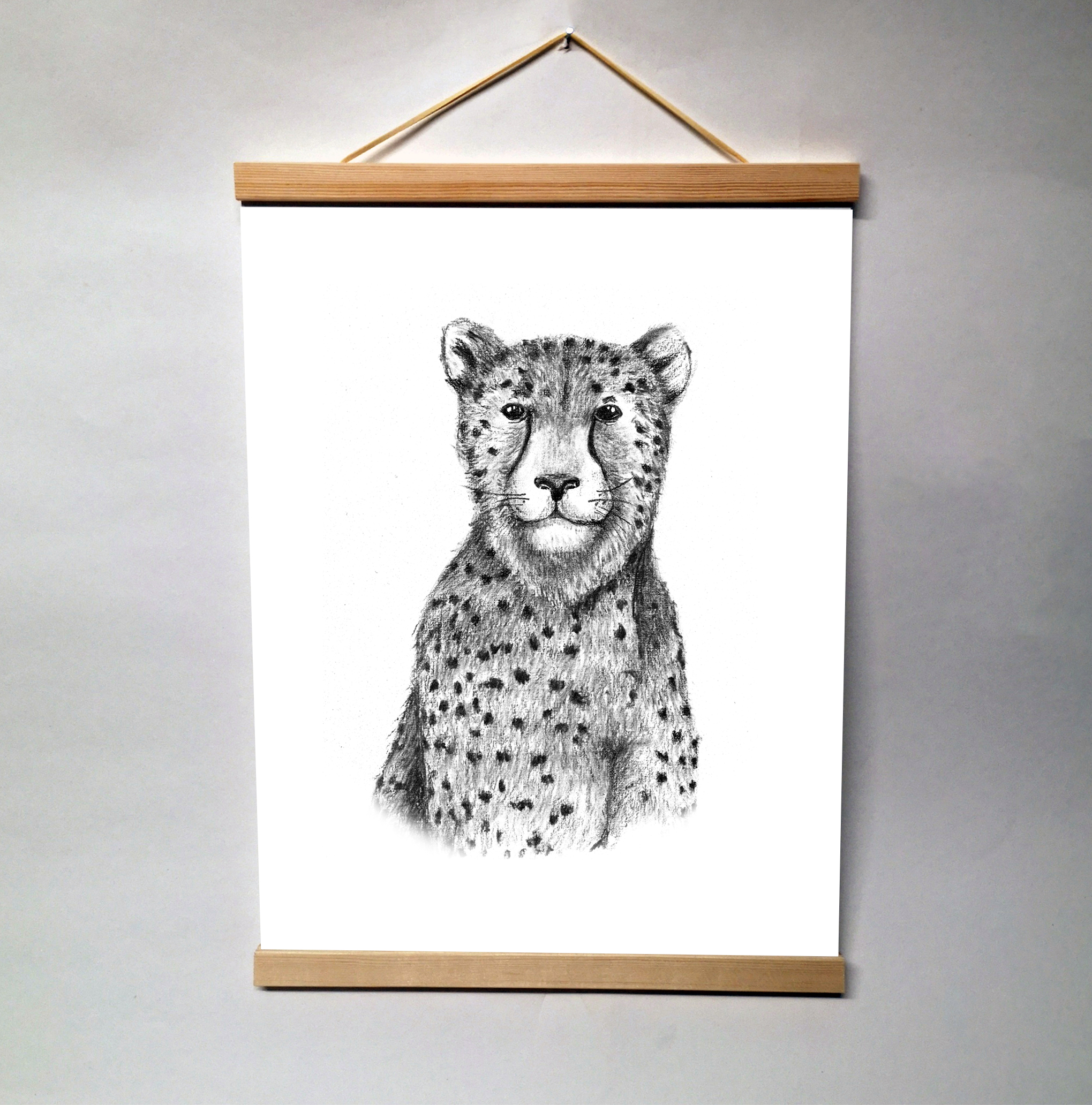 Zwart-Wit Poster Cheeta