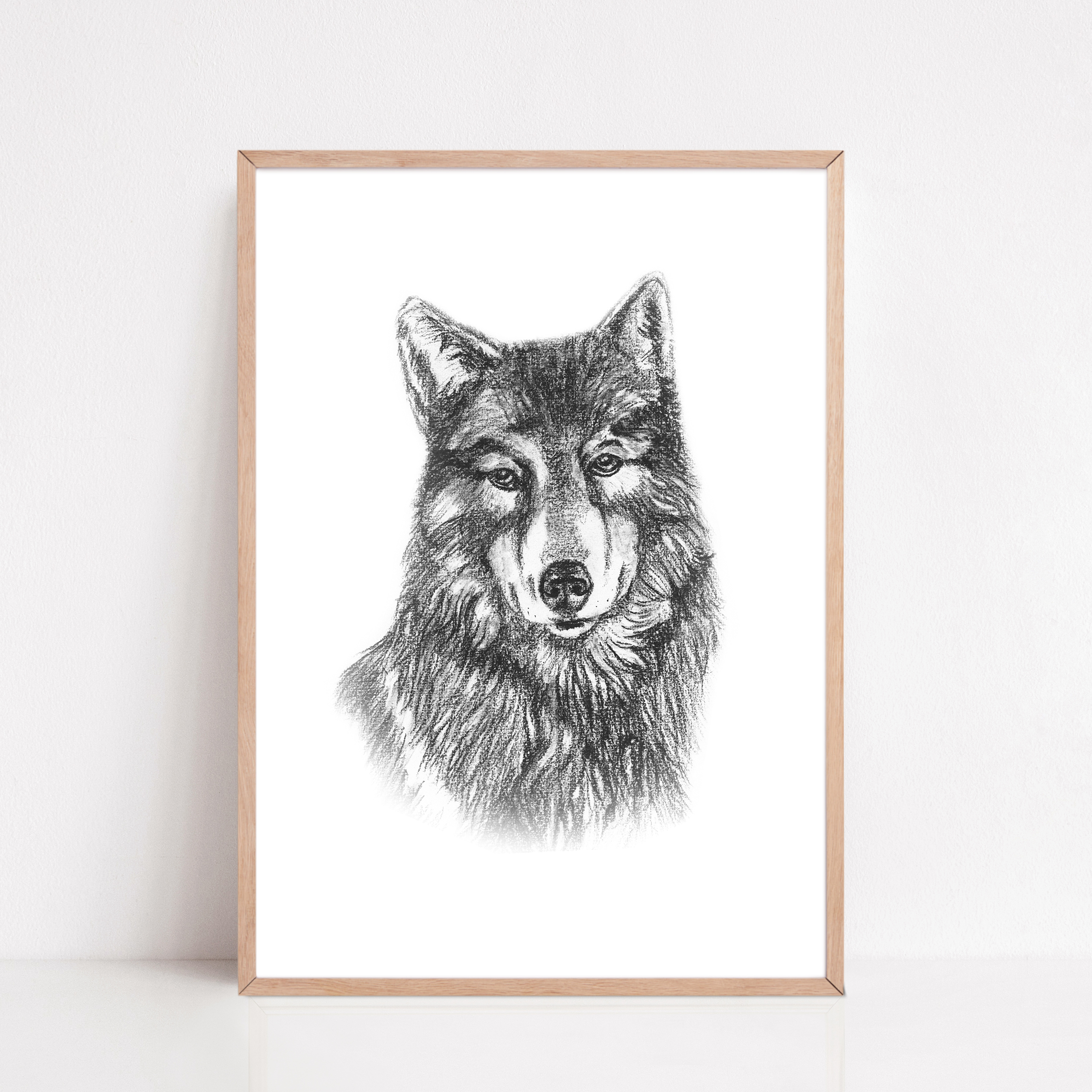 Zwart-Wit Poster Wolf