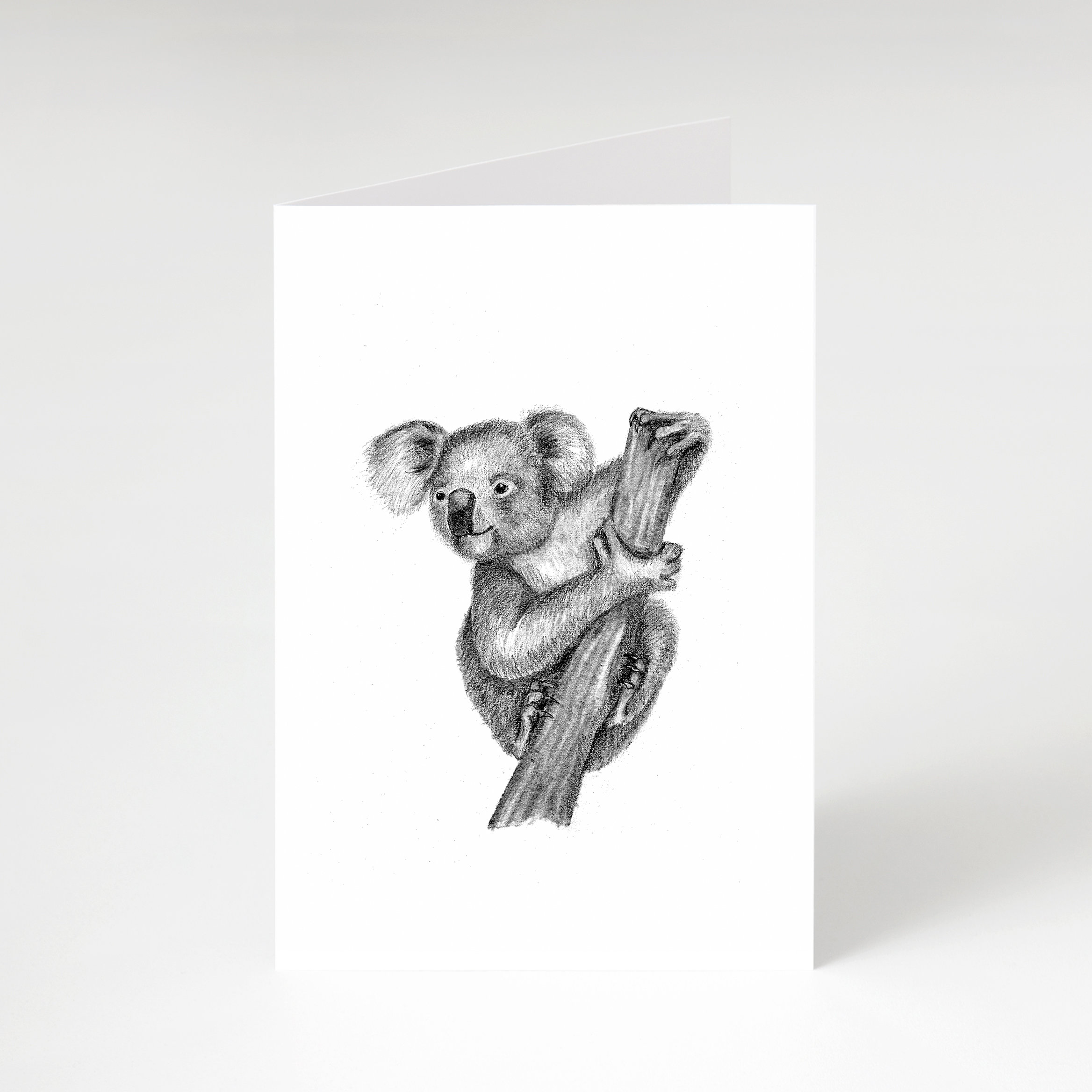 Zwart-Wit Wenskaart Koala