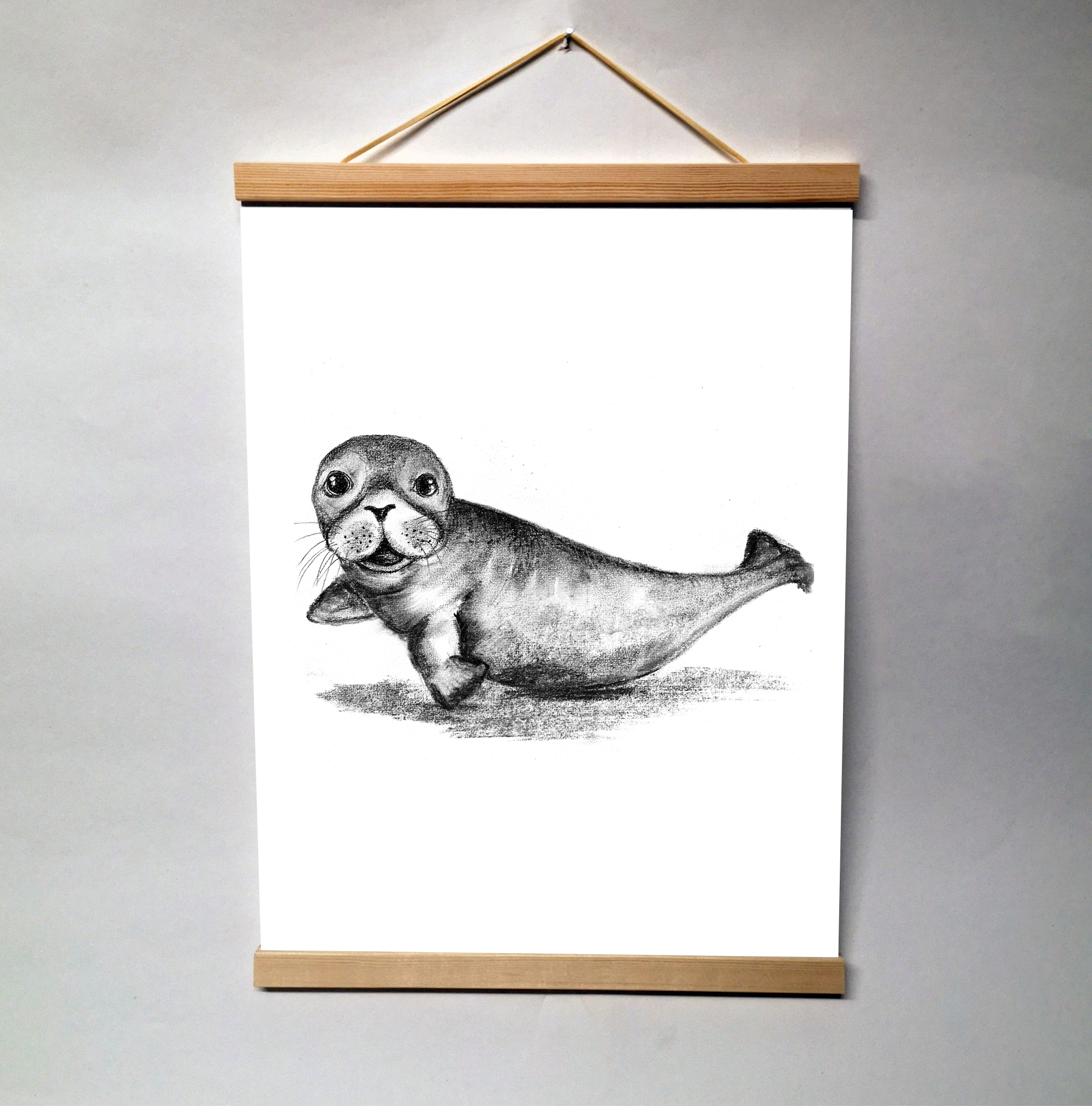Zwart-Wit Poster Zeehond