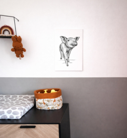 Zwart-Wit Poster Varken