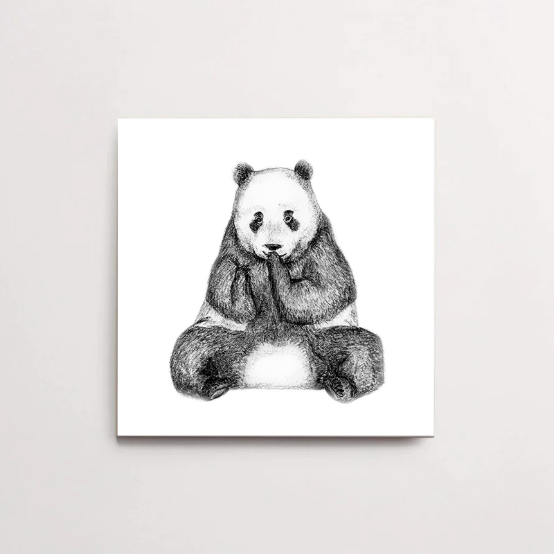 Zwart-Wit Tegeltje Reuzenpanda