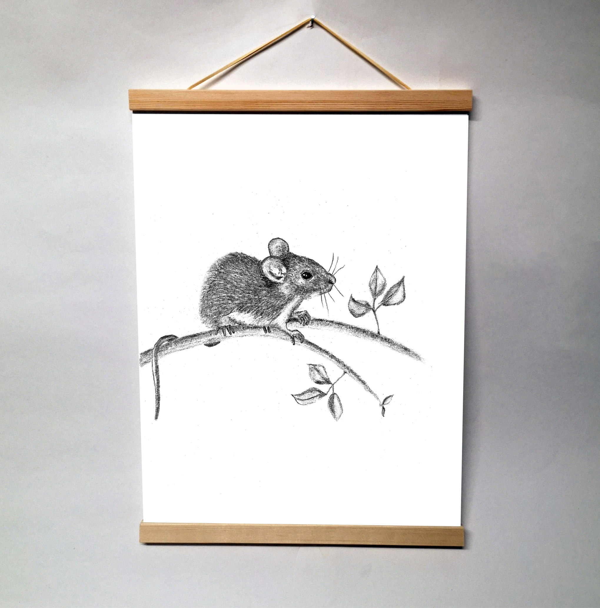 Zwart-Wit Poster Muis