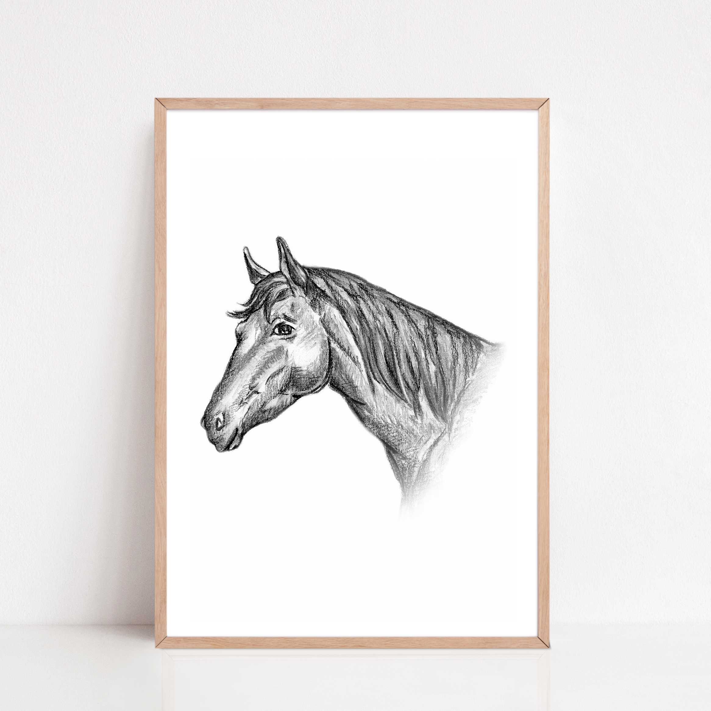 Zwart-Wit Poster Paard