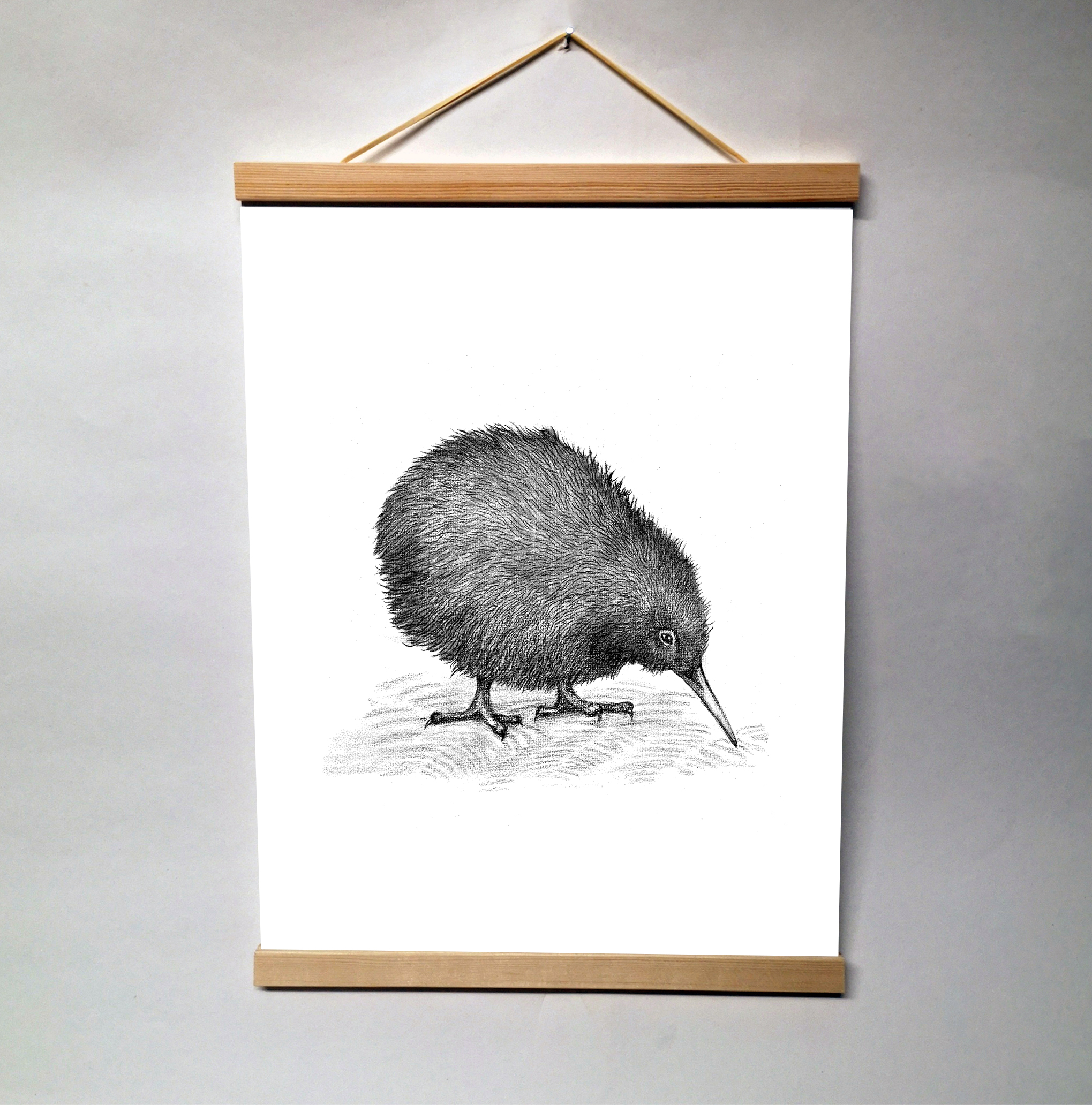 Zwart-Wit Poster Kiwi