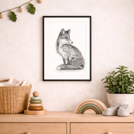 Zwart-Wit Poster Jakhals