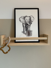 Zwart-Wit Poster Olifant