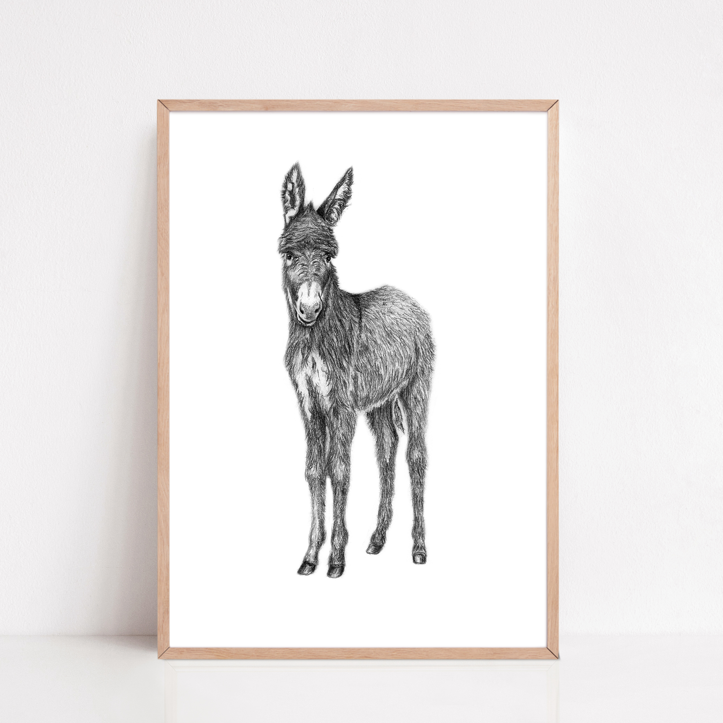 Zwart-Wit Poster Ezel