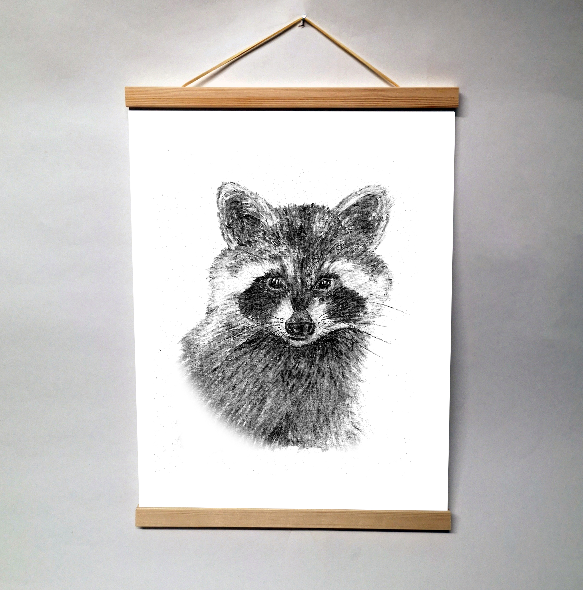 Zwart-Wit Poster Wasbeer