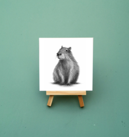 Zwart-Wit Tegeltje Capibara