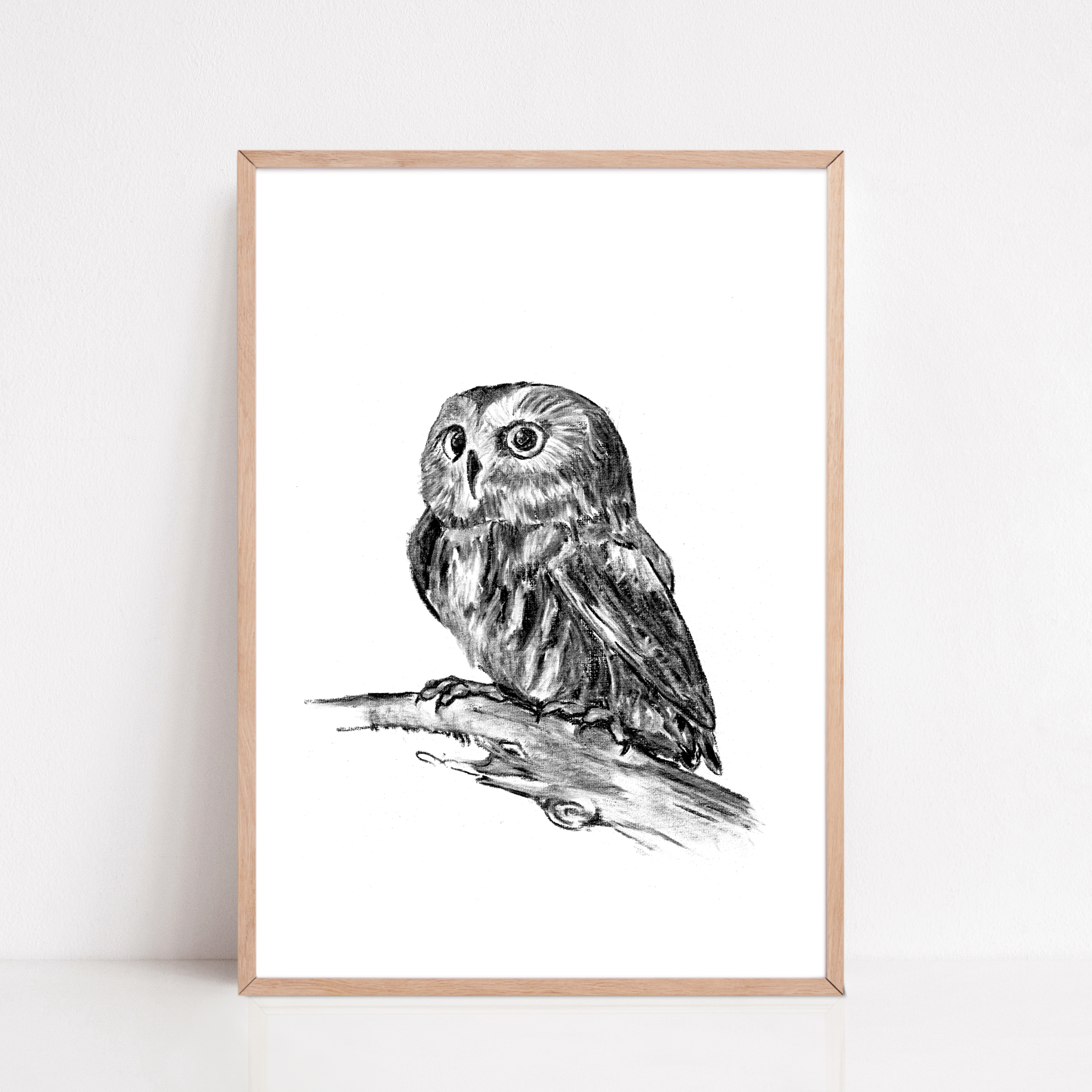 Zwart-Wit Poster Uil