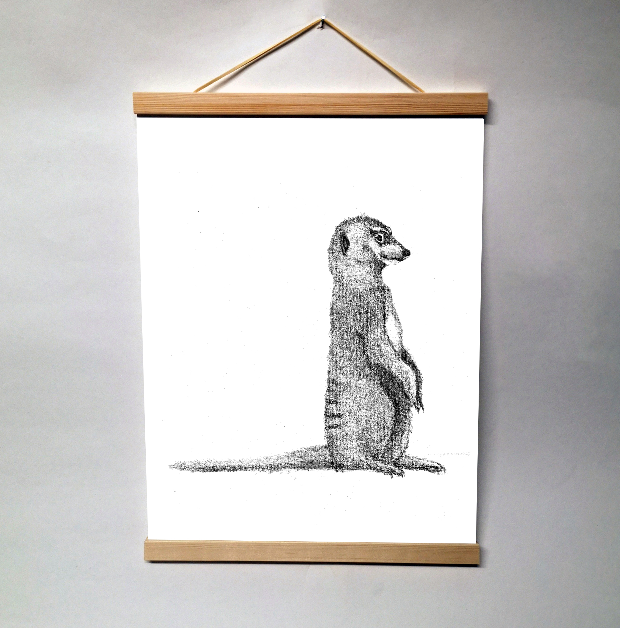 Zwart-Wit Poster Stokstaart