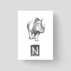 ABCKaart Neushoorn