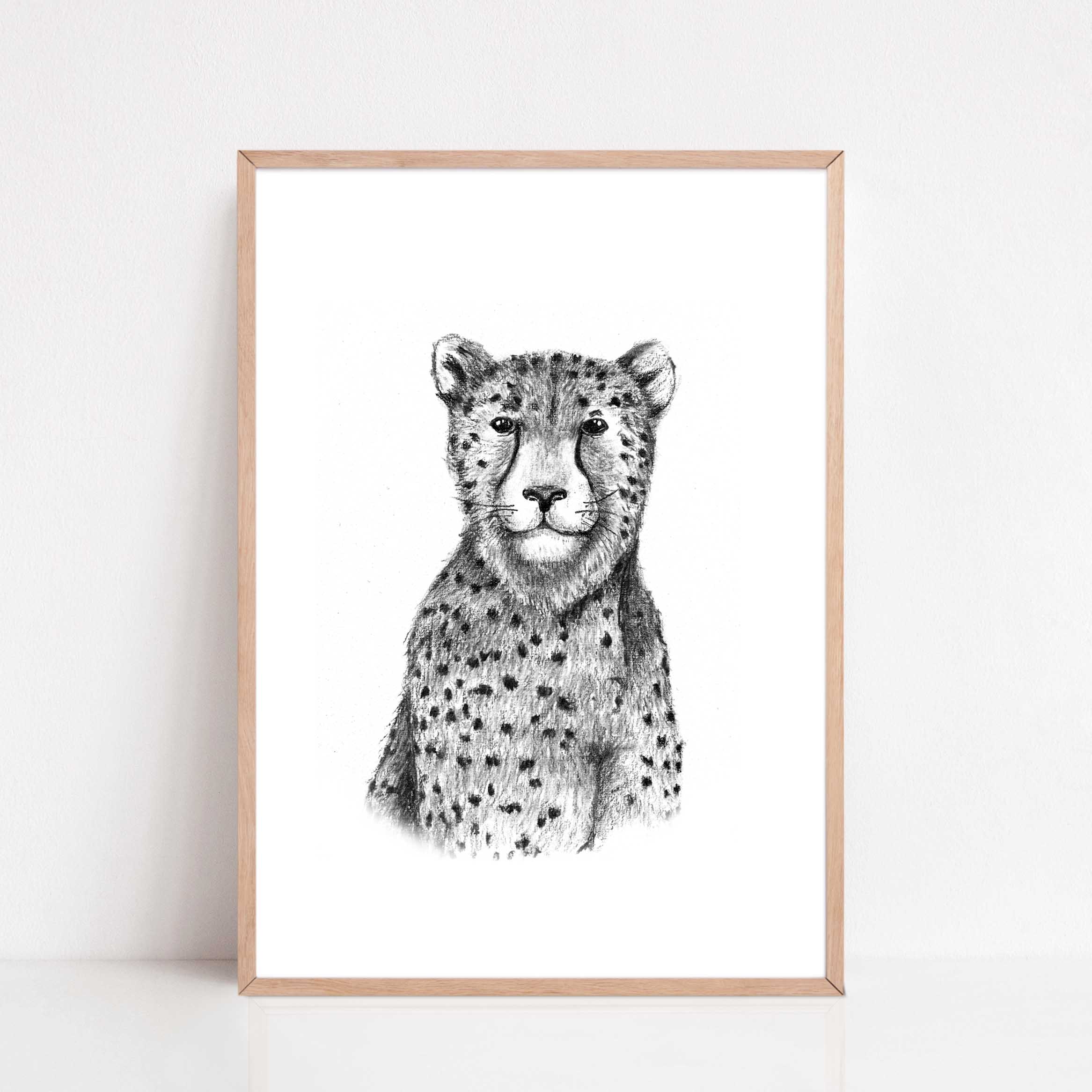 Zwart-Wit Poster Cheeta
