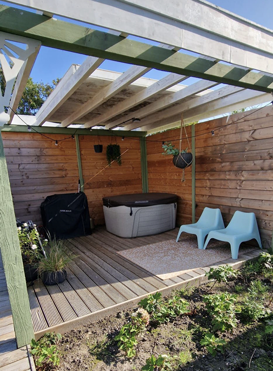 bouw overkapping terras voor bubbelbad