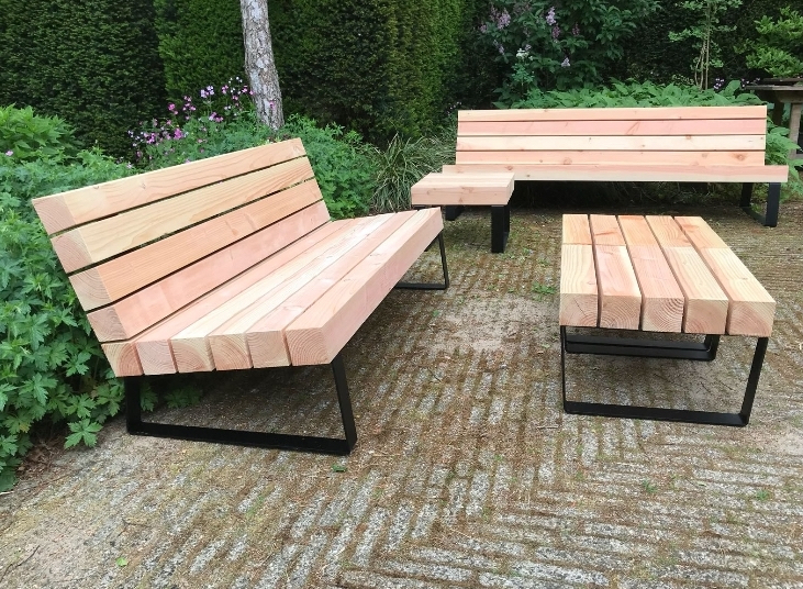 design terras set bank tafel  hout hansbouwt
