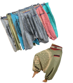 Harem broek met mandala antractie grijs