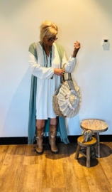 Gilet Floor" Oud turkoois / linde groen