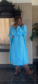 Grote maxi XXL jurk "Mae" hemel blauw
