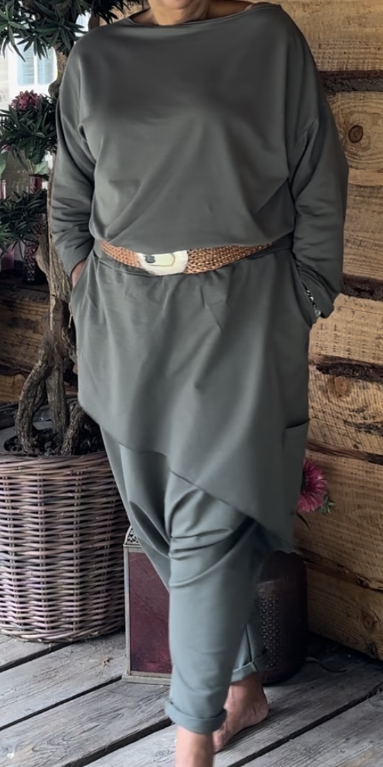 Harem broek army groen "Hip"