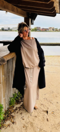 Joggingstof vest zwart met Fatima hand.