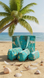 4 Delige set ibiza shopper turkoois