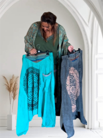 Harem broek met mandala turkoois