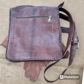 Vitage look leren tas donker bruin nr 247