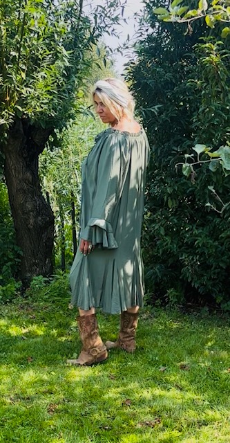 Grote maxi XXL Jurk "Jolien" army groen